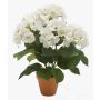 Hortensia artificiel JONE en pot en argile, crème, 40cm
