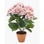 Hortensia artificiel JONE en pot en argile, rose, 40cm