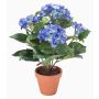 Hortensia en tissu LAIDA en pot en argile, bleu, 35cm