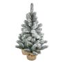 Petit sapin artificiel INNSBRUCK, sac de jute, neige, 75cm, Ø40cm