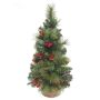 Petit sapin artificiel BUCAREST, sac de jute, décoré, 80cm, Ø45cm