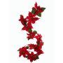 Guirlande artificielle de poinsettia TISHA, rouge, 180cm, Ø18-23cm