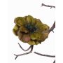 Anémone artificielle GORO sur clip, vert olive, Ø11cm