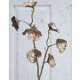 Branche de ginkgo artificielle ARWID avec paillettes, champagne, 55cm