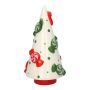 Figurine déco Sapin CRUMB en céramique, avec Bonbons, rouge-blanc-vert, 23,6cm, Ø11,8cm