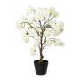 Arbre artificiel Cerisier à fleurs du Japon AMAMBAY en pot décoratif, avec des fleurs, tronc artificiel, blanc, 70cm