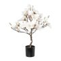 Arbre artificiel Magnolia DOLS, tronc artificiel, avec des fleurs, enneigé, 60cm