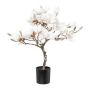 Arbre artificiel Magnolia DOLS, tronc artificiel, avec des fleurs, enneigé, LEDs, 60cm