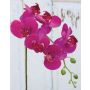 Tige d'orchidée Phalaenopsis artificielle OPHELIA, rose fuchsia, 80cm