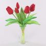 Bouquet de tulipes artificielles LEANA, rouge, 30cm, Ø20cm