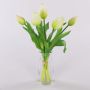 Bouquet de tulipes artificielles LEANA, blanc-vert, 30cm, Ø20cm
