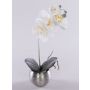 Orchidée Phalaenopsis artificielle KAREN, pot décoratif, givré, blanc, 35cm