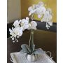 Orchidée Phalaenopsis artificielle KAREN, pot décoratif, givré, blanc, 50cm