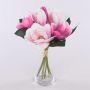 Bouquet de magnolias artificiel KAYLE, rose-rose fuchsia, 30cm