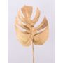 Feuille de philodendron Monstera Deliciosa artificielle ASMERET avec des paillettes, or, 70cm