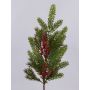 Branche décorative VARDALIA, sapin, baies, pommes de pin, rouge-vert, 75cm