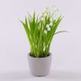 Fleur artificielle Muguet NOMTHA dans un pot en ciment, blanc, 20cm