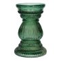 Vase en verre ELEONORE rainuré, recyclé, vert-transparent, 20 cm, Ø 12,5 cm