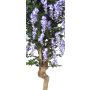Fausse glycine ERLINA, tronc en bois véritable, avec des fleurs, lilas, 175cm - Made in Italy