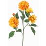 Branche décorative de dahlia artificiel QUINKA, orange-jaune, 70cm