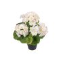 Géranium artificiel ELISABETTA dans un pot décoratif, blanc-rose, 35 cm