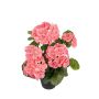 Fleur artificielle : géranium ELISABETTA dans un pot décoratif, saumon, 35 cm