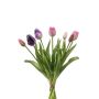 Bouquet de tulipes artificielles assorties LONA, rose-lilas, 40cm
