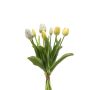 artificiel Bouquet de tulipes Mix LONA, blanc-jaune, 40cm