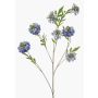 Branche artificielle de scabieuse RUXTER, bleu-violet-vert, 110 cm, Ø 7-9 cm