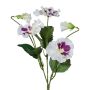 Fleur décorative Pensée MONDYL, piquet, blanc-lilas, 25cm