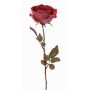 Rose artificielle NAJMA, vieux rouge-violet, 65cm, Ø10cm