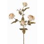 Branche de rose artificielle SITARA, crème-rose, 75cm, Ø5-8cm