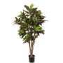 Croton artificiel SHAULA, tronc naturel, vert-rouge, 150cm