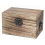 Coffret en bois au style rétro ADEVA, fermeture, anse, marron, 16x11x10cm