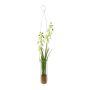 Composition de muguets artificiels FRUKE dans un vase suspendu, blanc, 35 cm