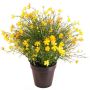 Fleur décorative « Impatiens » GISINDA dans un pot décoratif, jaune-orange, 40 cm