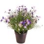 Fleur décorative « Impatiens » GISINDA dans un pot décoratif, violet-lilas, 40 cm