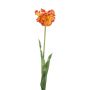 Tulipe perroquet déco LUNIA, orange-jaune, 70cm