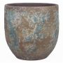 Cache-pot en céramique TSCHIL, rustique, dégradé, marron-vert, 24cm, Ø24cm