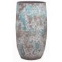 Vase à fleurs en céramique TSCHIL, rustique, dégradé, marron-vert, 35cm, Ø18cm
