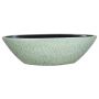 Coupe décorative bateau en céramique ELIEL, moucheté, vert menthe-blanc, 40x15x12cm