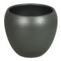 Cache-pot URMIA BASAR en céramique, anthracite mat, 24cm, Ø27cm