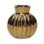 Bouteille en céramique OLLIVERA à cannelures, doré-métallisé, 6,5cm, Ø6cm
