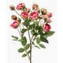 Branche de rose artificielle TOSSA, rose fuchsia-vert, 55cm