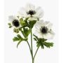 Fleur en tissu Anémone RUBINA, blanc, 55cm
