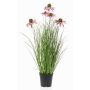 Herbe artificielle « chapeau de soleil » SHALLA avec fleurs, violet, 60 cm