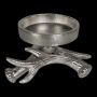 Bois de cerf Bougeoir LIBUSCHA en aluminium, argenté, 8cm, Ø14cm