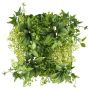Tapis de plantes artificielles / haie QIARA, fleurs, vert-blanc, 25x25cm