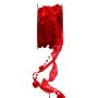 Ruban décoratif guirlande de perles CARESA en mousseline et satin, rouge, 5m, 20mm
