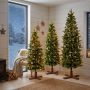 Sapin de Noël artificiel étroit OULU SPEED, LEDs, 150cm, Ø60cm